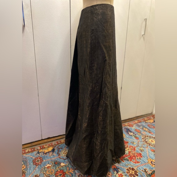 Carmen Marc Valvo Signature Maxi Skirt 8 Women Green Aline Shiny Elegant Party - Picture 2 of 15